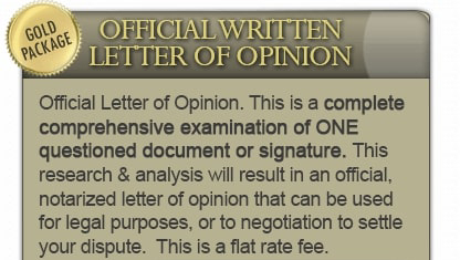 Official Written Letter of Opinion